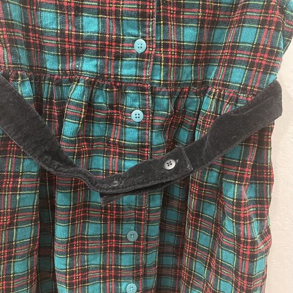 Vintage Gymboree Green & Red Plaid Cord Dress - Picture 6 of 9